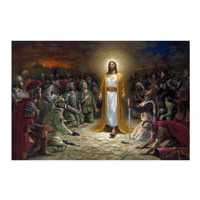 

Abstract Christian Jesus Saves The World Canvas Painting Cuadros Posters Prints Wall Art for Living Room Home Decor (No Frame)
