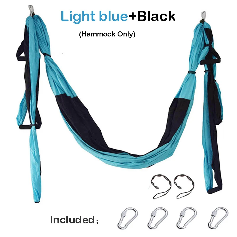 blue black ITSTYLE антигравитационный гамак для йоги, качающийся парашютный тканевый инверсия, терапия, Йога, тренажерный зал, подвесной высокопрочный гамак для декомпрессии - Цвет: blue black