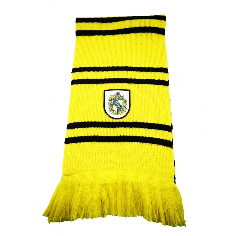 Hufflepuff Хогвартс школьный шарф Гриффиндор Рейвенкло Гермиона длинные шарфы Слизерин Hufflepuff шейный платок для женщин мужчин и мальчиков - Цвет: Hufflepuff