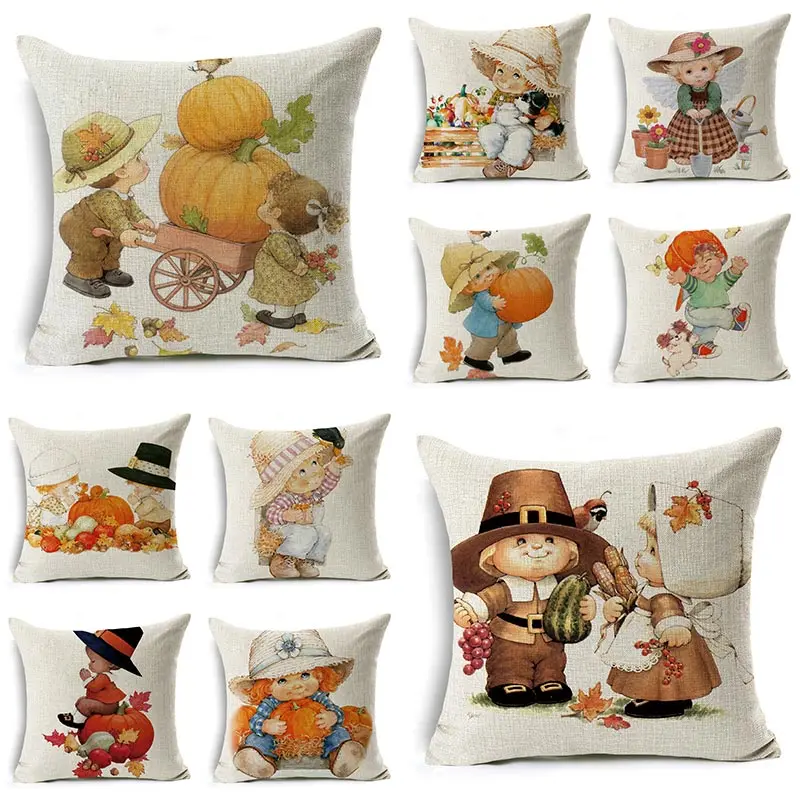 Чехол для подушки с изображением персонажей из мультфильмов на День