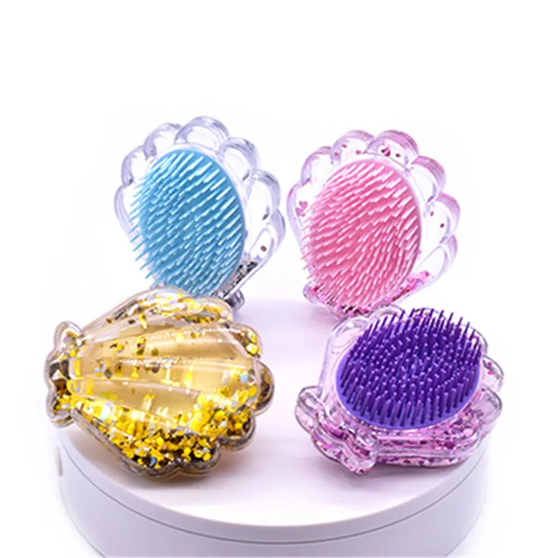 

Christmas gift princess beauty portable shell quicksand comb fairy magic straight hand mini comb decorative comb girl gift