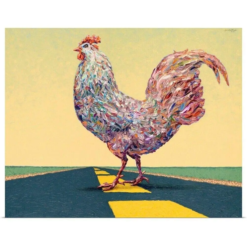

Crossing Chicken Poster Rooster Home Decor Tin Sign 8x12 Inch Home Kitchen Bedroom Bar Sign Decoration Posters Tin Farmhouse