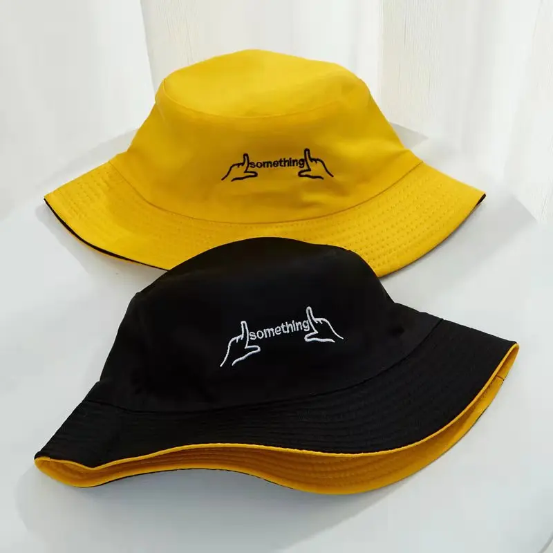 Рыбацкая шляпа с двусторонней вышивкой весенне летняя модная от солнца