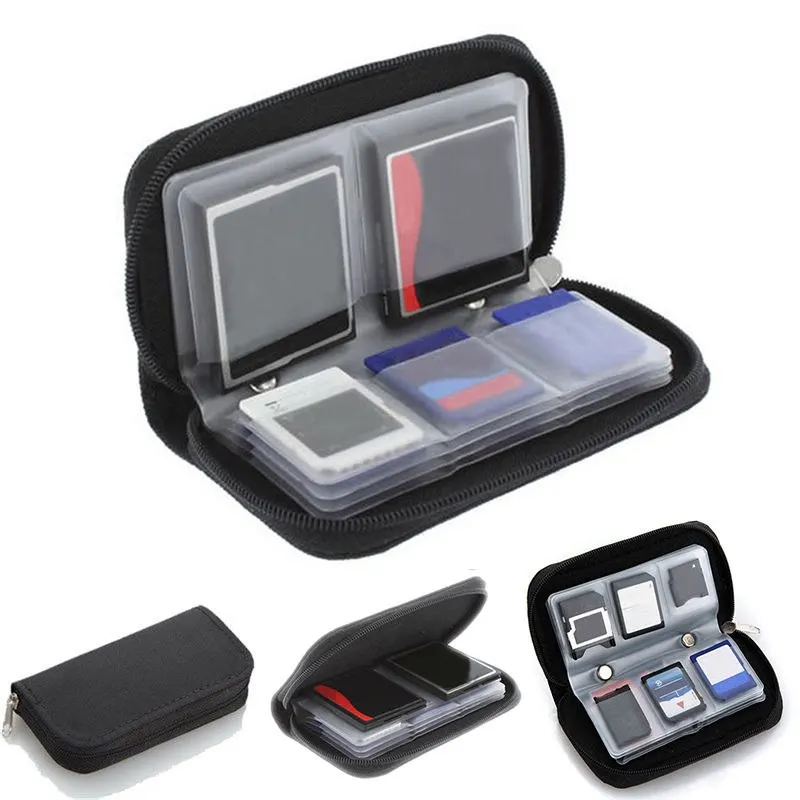 

1pcs Memory Card Storage Carrying Case 22 Slots CF/SD/SDHC/MS/DS Protection Bag Portable CF/SD Card Holder Office Supplies