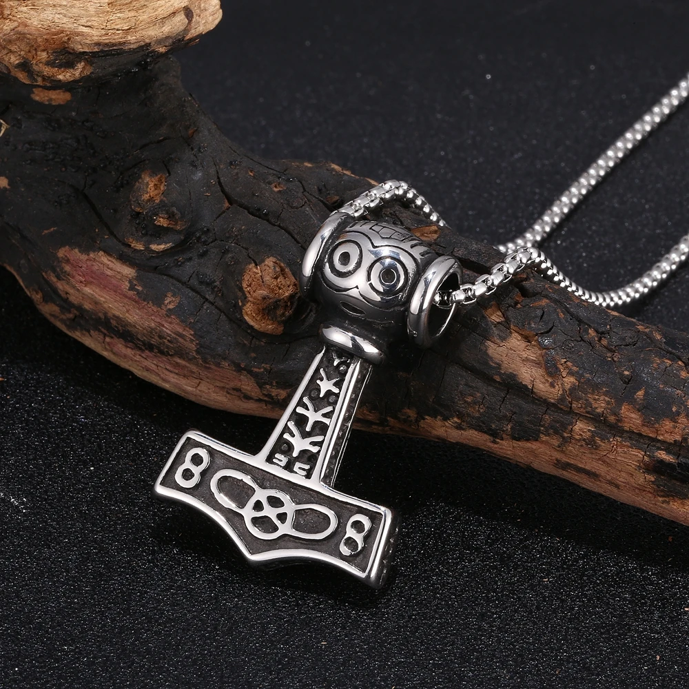 Мужские викинги подвески из нержавеющей стали ожерелье Крест шаблон кулон