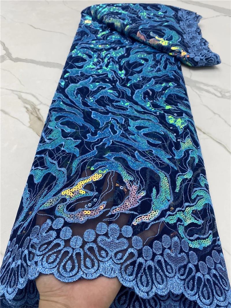 

Французская Тюлевая кружевная ткань PGC, 5 ярдов, 2021, Высококачественная нигерийская вышивка блестками, африканская кружевная ткань для свад...