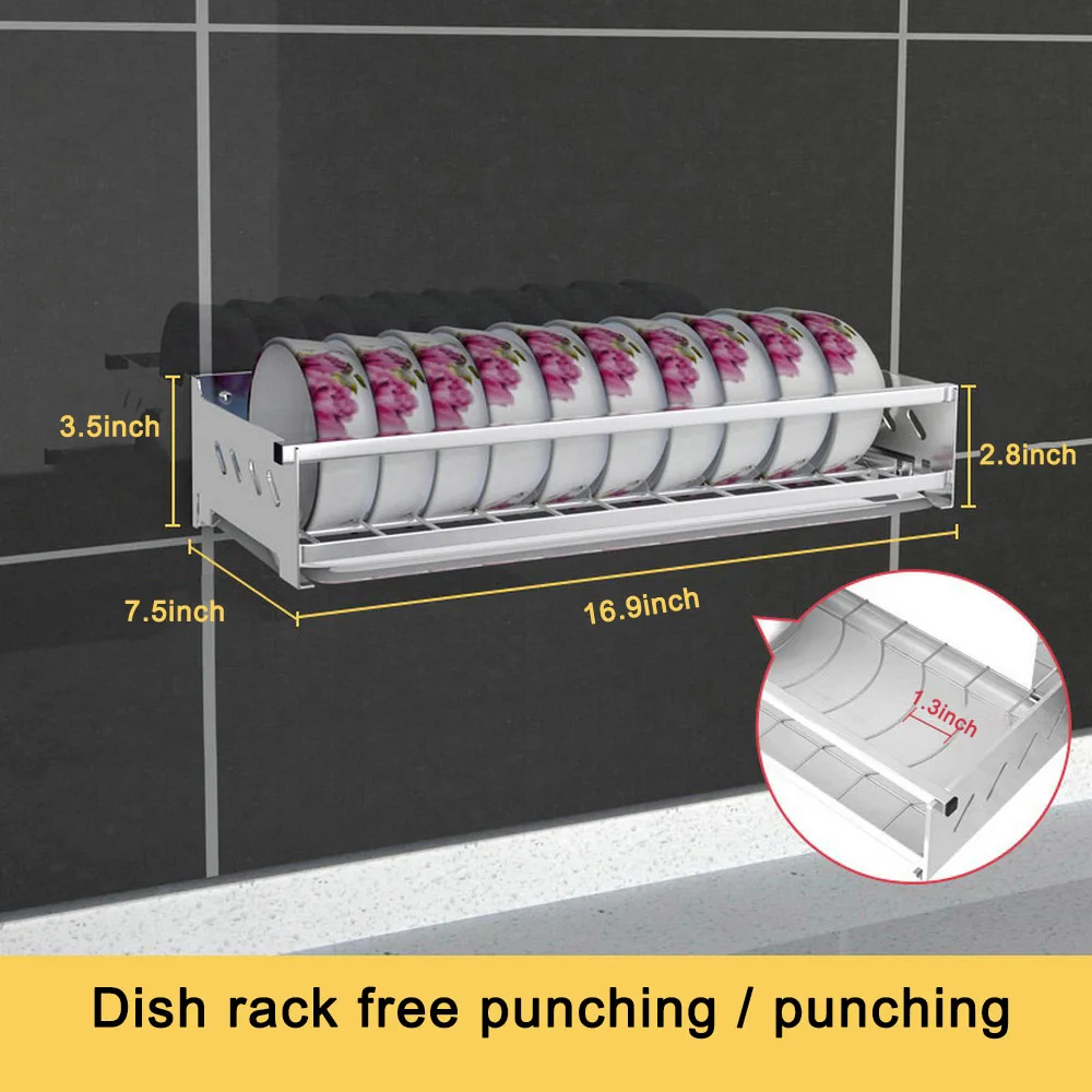 

Muti-function Kitchen Storage Holder Stainless Steel Punch-free Kitchen Rack Free and Flexible Household Kitchen Gadgets