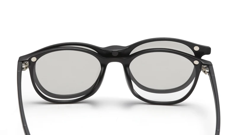 TWO Oclock Magnet Sunglass Women Men Polarized Lens Optical Spectacle Frame Clip On Glasses Men Round TR90 3D Night Vision A2245