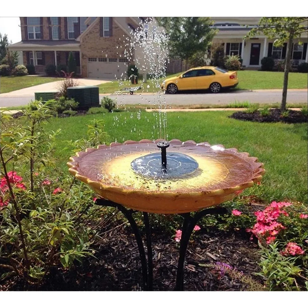 2.4 W Solar fountain Garden Pool Pond 6 LED light Round Floating Fountain Decoration Water with 5 nozzles | Дом и сад