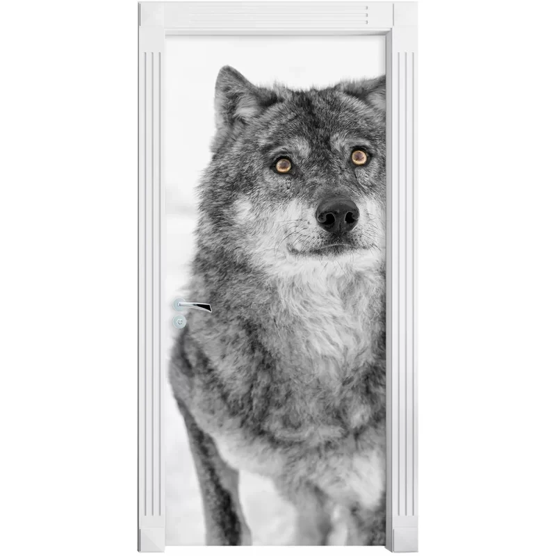 Домашний декор сделай сам принт Волчья дверь милая наклейка для защиты