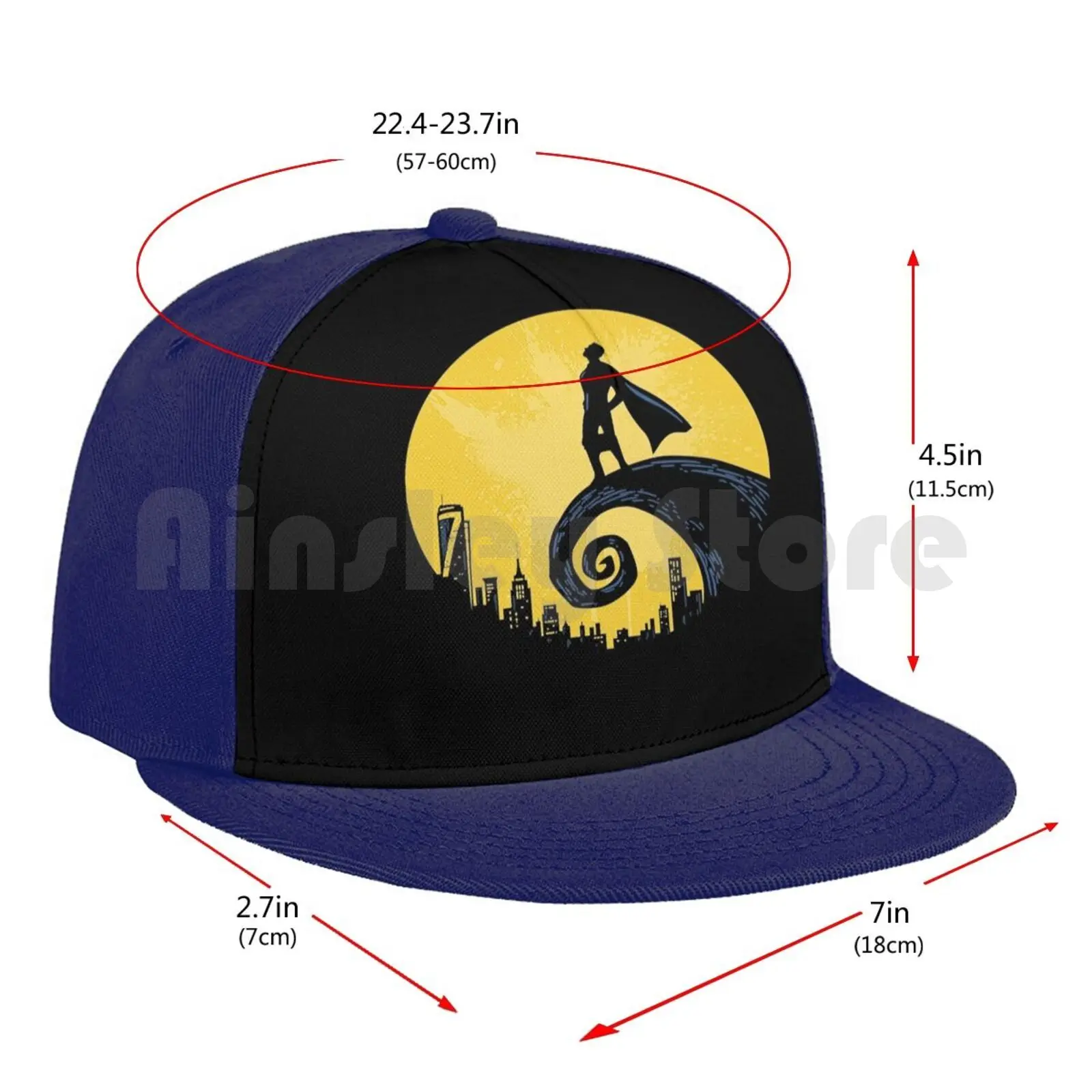 

Nightmare Above Us Baseball Cap Unisex Mesh Casual Print Adjustable America Christmas Comics Nightmare Patriotic Seven