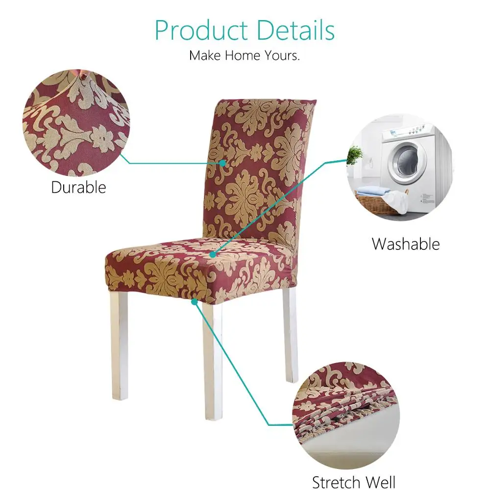 Жаккардовый чехол для кресла Съемный большой эластичный современный кухонного