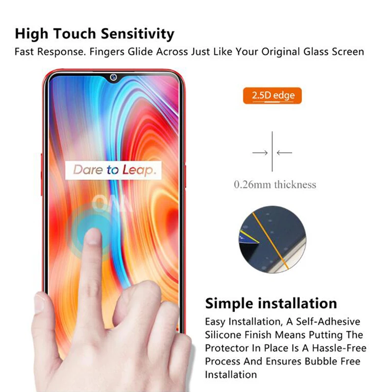 

2Pcs Realme C3 Tempered Glass For OPPO Realme C3 Screen Protector 9H Tempered Glass For OPPO Realme C3 Protective Film