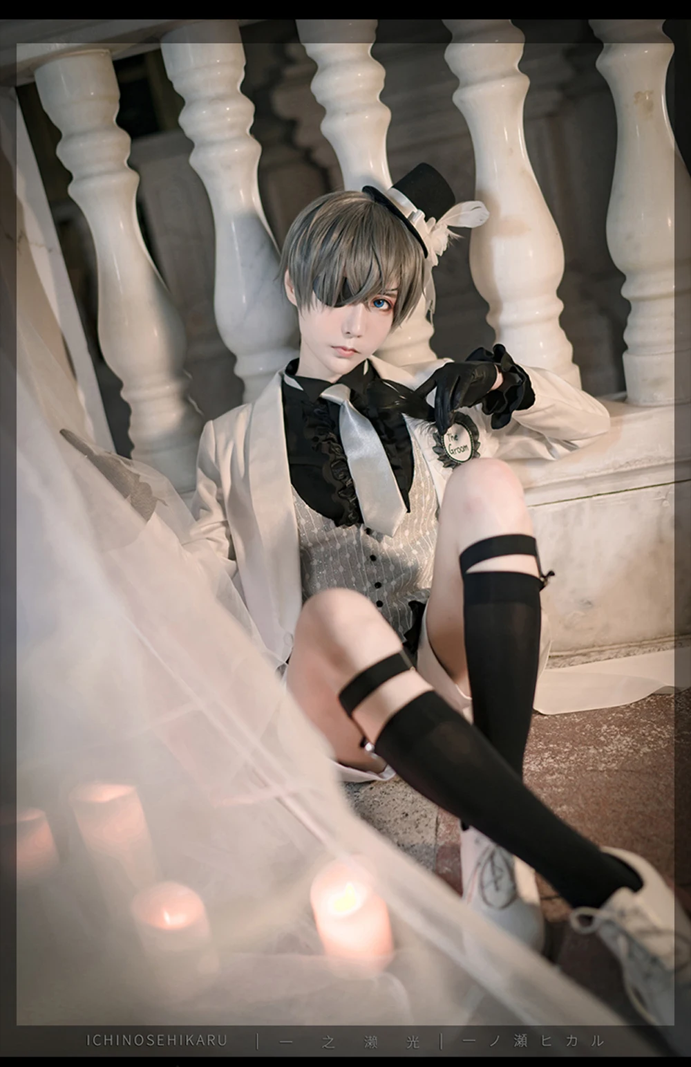 VEVEFHUANG предварительная Аниме Косплей Черный Дворецкий Ciel Phantomhive и Елизаветы белый косплей-костюм свадебное платье для вечерние комплект