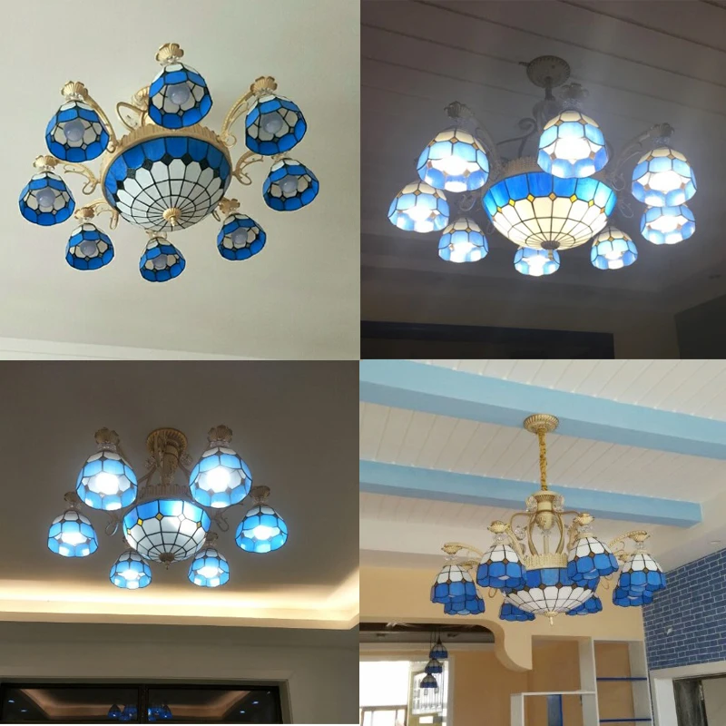 Скандинавский светодиодный подвесной светильник Tiffany для спальни прикроватный