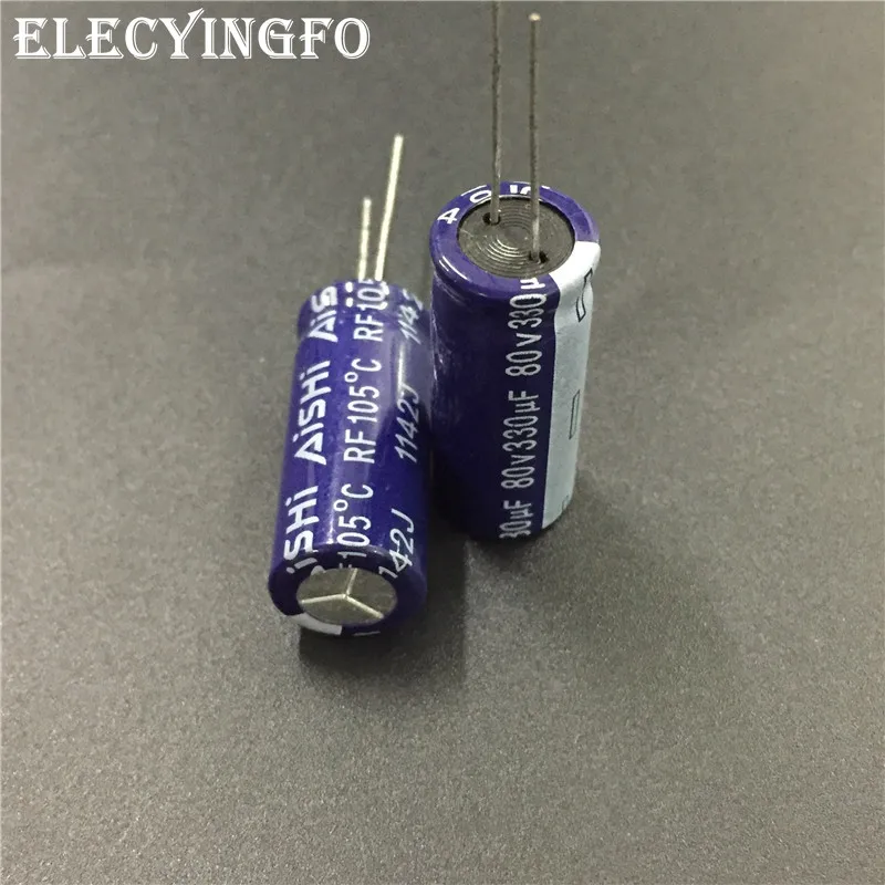 

5pcs 330uF 80V330UF Aishi RF Series 12.5x30mm High Ripple Current Low Impedance 80V330uF Aluminum Electrolytic capacitor