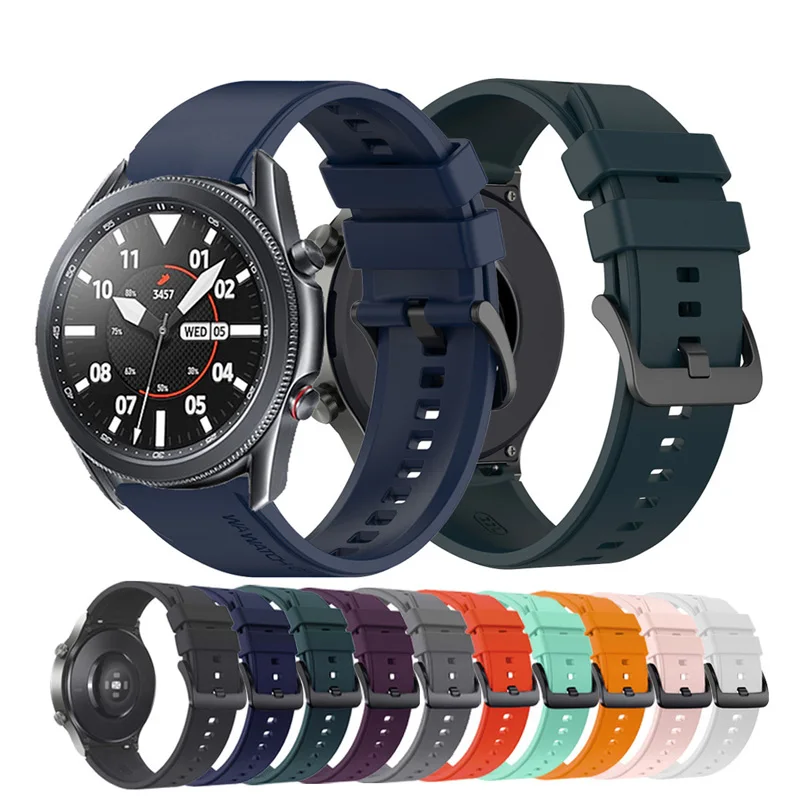 

For Samsung Galaxy Watch 3 45mm/Galaxy 46mm Strap 22mm Silicone Smart Watch Wristband Bracelet For Gear S3 Frontier Watchband