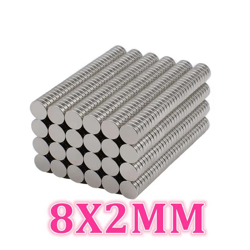 50/100 шт. Samll магнит Неодимовый Диск Dia8mm x 2 мм 8X1 8X3 8X4 8X5 8X8 8X10 N35 мини круглый диск