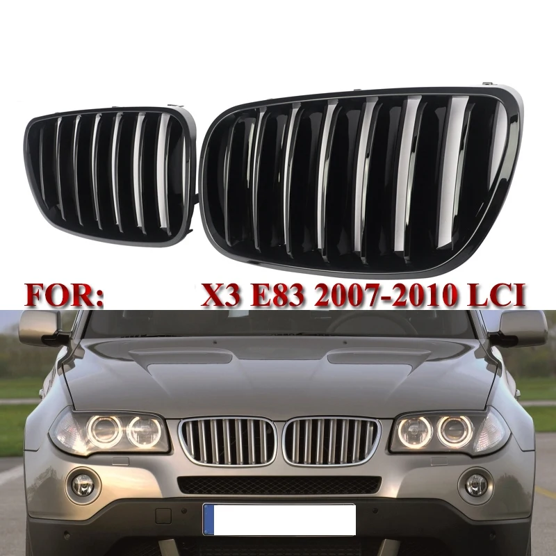 Глянцевый черный передний бампер ножная решетка для BMW X3 E83 2007-2010 | Автомобили и