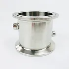 Патрубок 1,5 дюйма (38 мм) OD50.5 с термогильзами, диаметром портов 4,2 мм и 6,2 мм (с обеих сторон), нержавеющая сталь 304