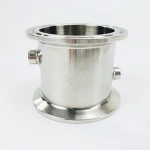 Патрубок 1,5 дюйма (38 мм) OD50.5 с термогильзами, диаметром портов 4,2 мм и 6,2 мм (с обеих сторон), нержавеющая сталь 304