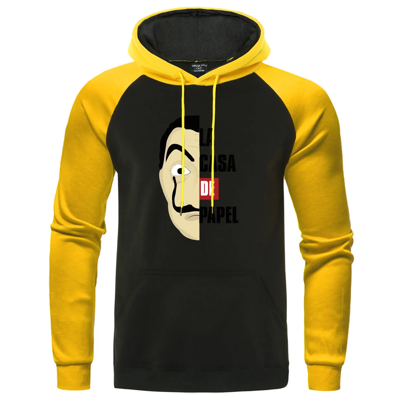 yellow black 6 La Casa De Papel, толстовка с капюшоном, костюм Уход за кожей лица Толстовка Для мужчин реглан пуловер House Of paper Толстовка Для мужчин Осенний тренировочный костюм, уличная одежда - Цвет: yellow black 6