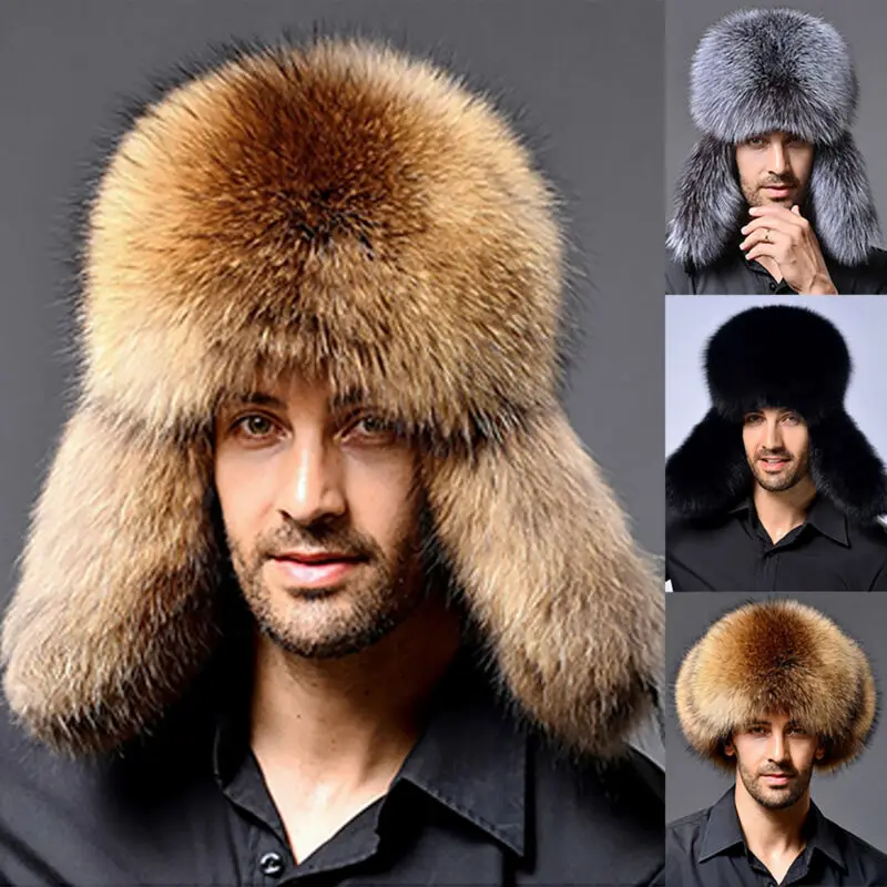 

Unisex Ushanka Winter Faux Fur Russian Cossack Trapper Ski Hats Cap Snow