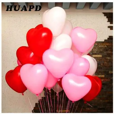 20 шт./партия 2 г розовые белые красные латексные воздушные шары в форме сердца