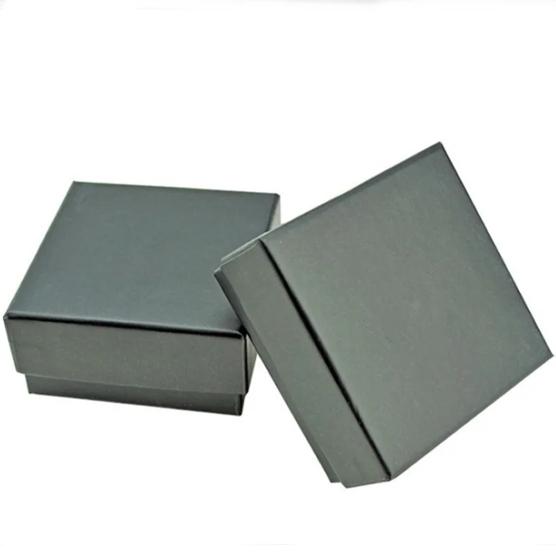 Квадратная коробка-органайзер для ювелирных изделий 7,3x7,3x3,5 см, 50 шт./лот, коробка для ювелирных изделий, черное ожерелье, подвеска, кольцо, серьги, упаковочные коробки