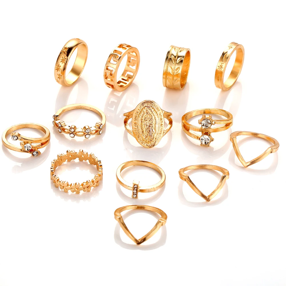 13 шт. уплотнительное кольцо креативная Ретро золотые ювелирные изделия женские
