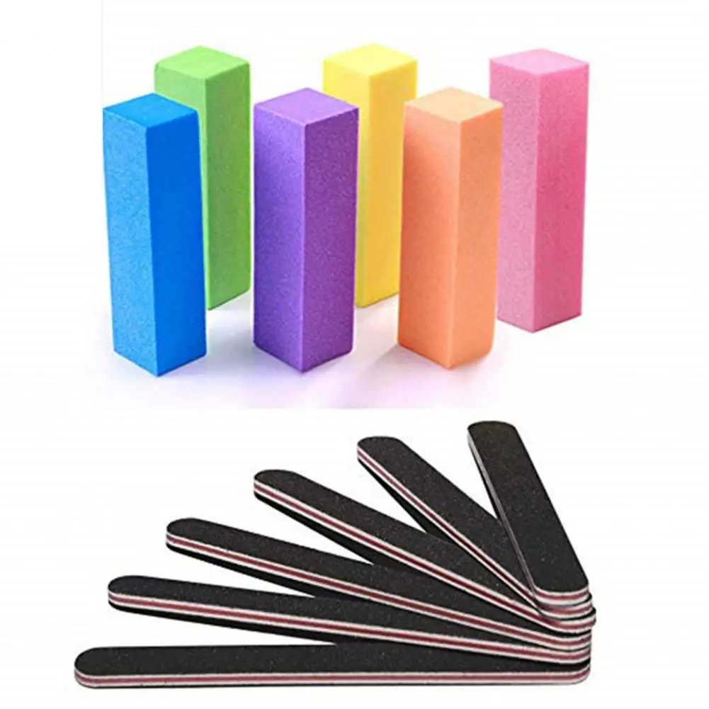 

50% Hot Sale 12Pcs/Set Nail File Elastic Nail Polishing Sponge Double Side Manicure Polish File for Salon