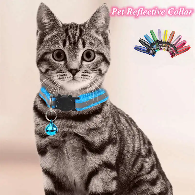 

Night Security Pet Collar Reflective Pet Bell Collar Adjustable Size Suitable For Cats And Small Dogs Pet Supplies Basic Collars