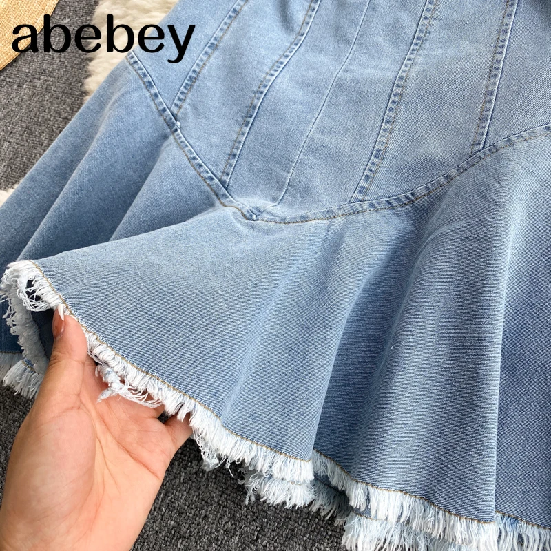 

Women Retro Denim Strap Dress Korean Off Shoulder Sleeveless Dresses Summer Fashion Streetwear Short Dress