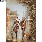 Дождливый абстрактной пара diy алмазная живопись камни в форме ромба круглый дрель 5d алмазная вышивка продажи гостиной Декор