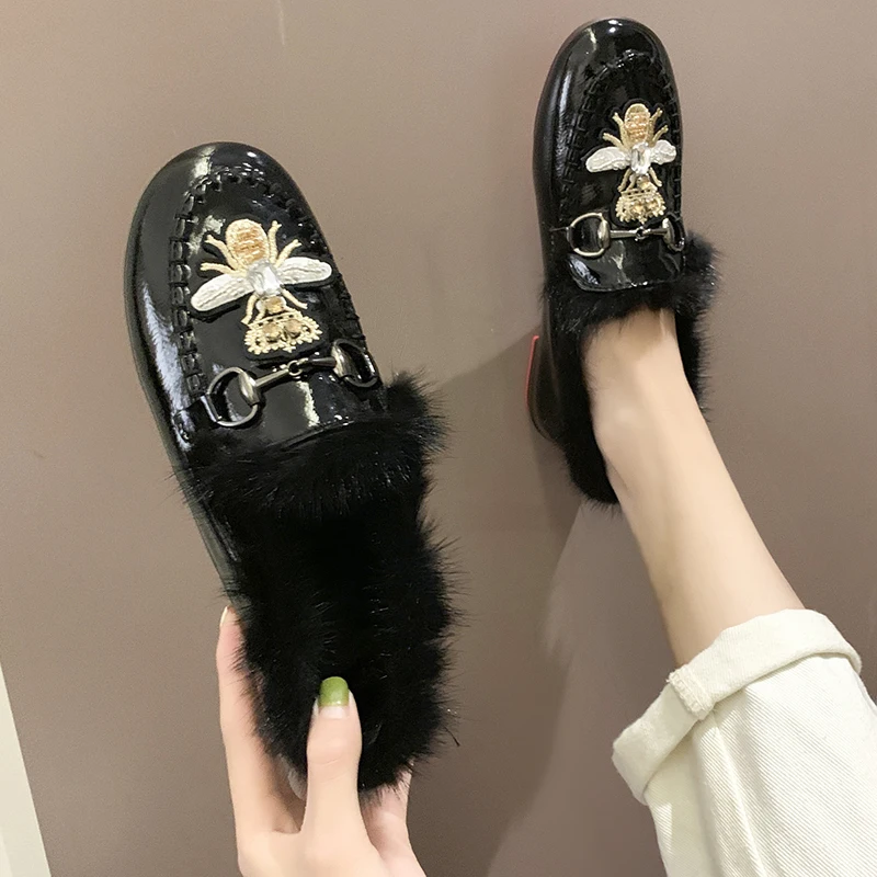 Оксфорды размера плюс для женщин зимняя обувь 2019 теплая плюшевая женская