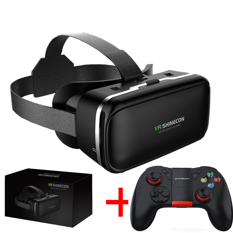 Bundle 6 VR Shinecon 6,0 Виртуальная реальность 3D очки картонный шлем для 4,3-6,0 дюймового смартфона с беспроводным контроллером - Цвет: Bundle 6