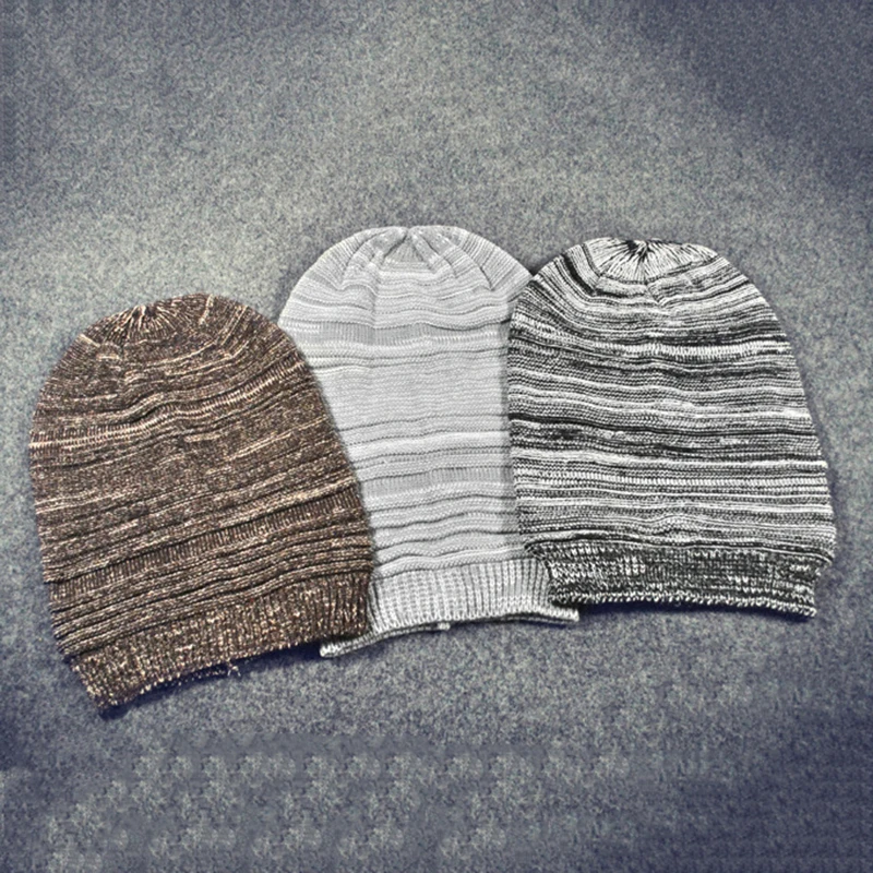 Вязаная шапка для мужчин и женщин повседневная Зимняя Шапка бини теплая