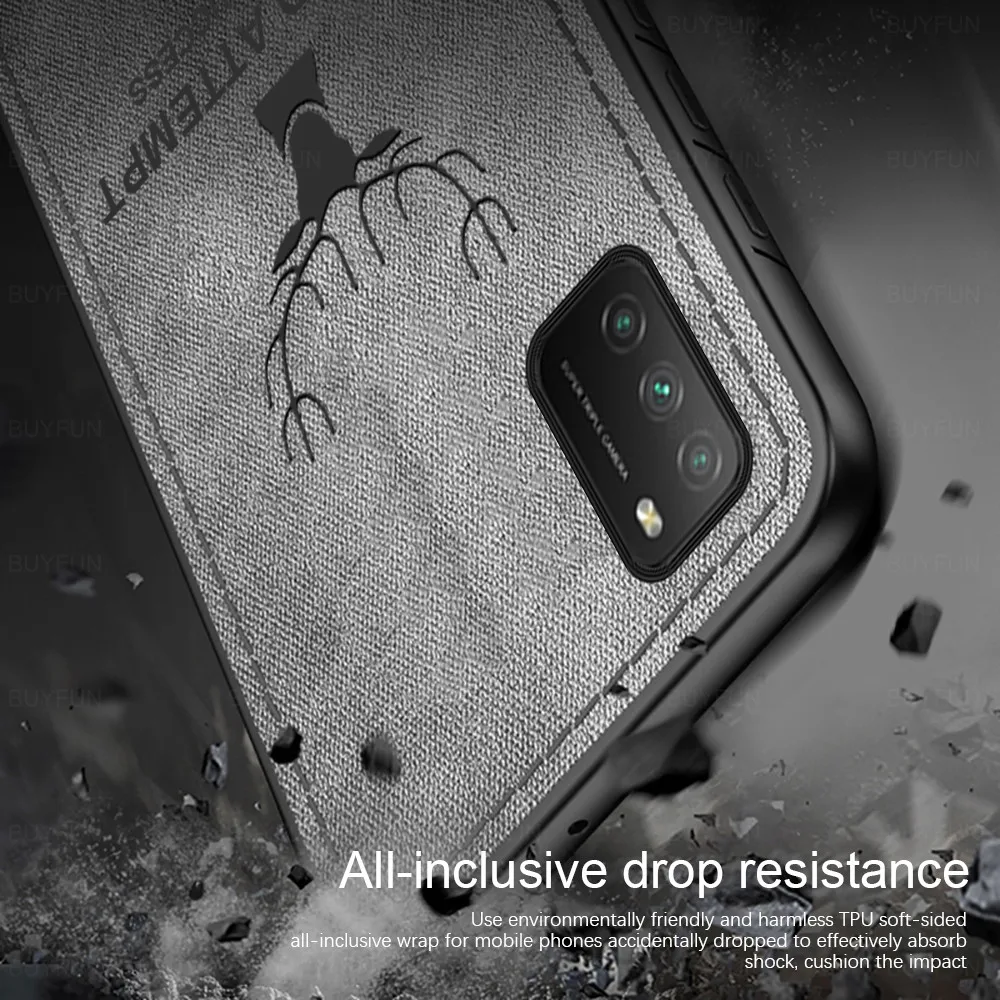 3d deer pattern classic fabric cloth phone case for xiaomi poko little poco m3 pro m3pro 5g soft silicon bumper shockproof coque free global shipping