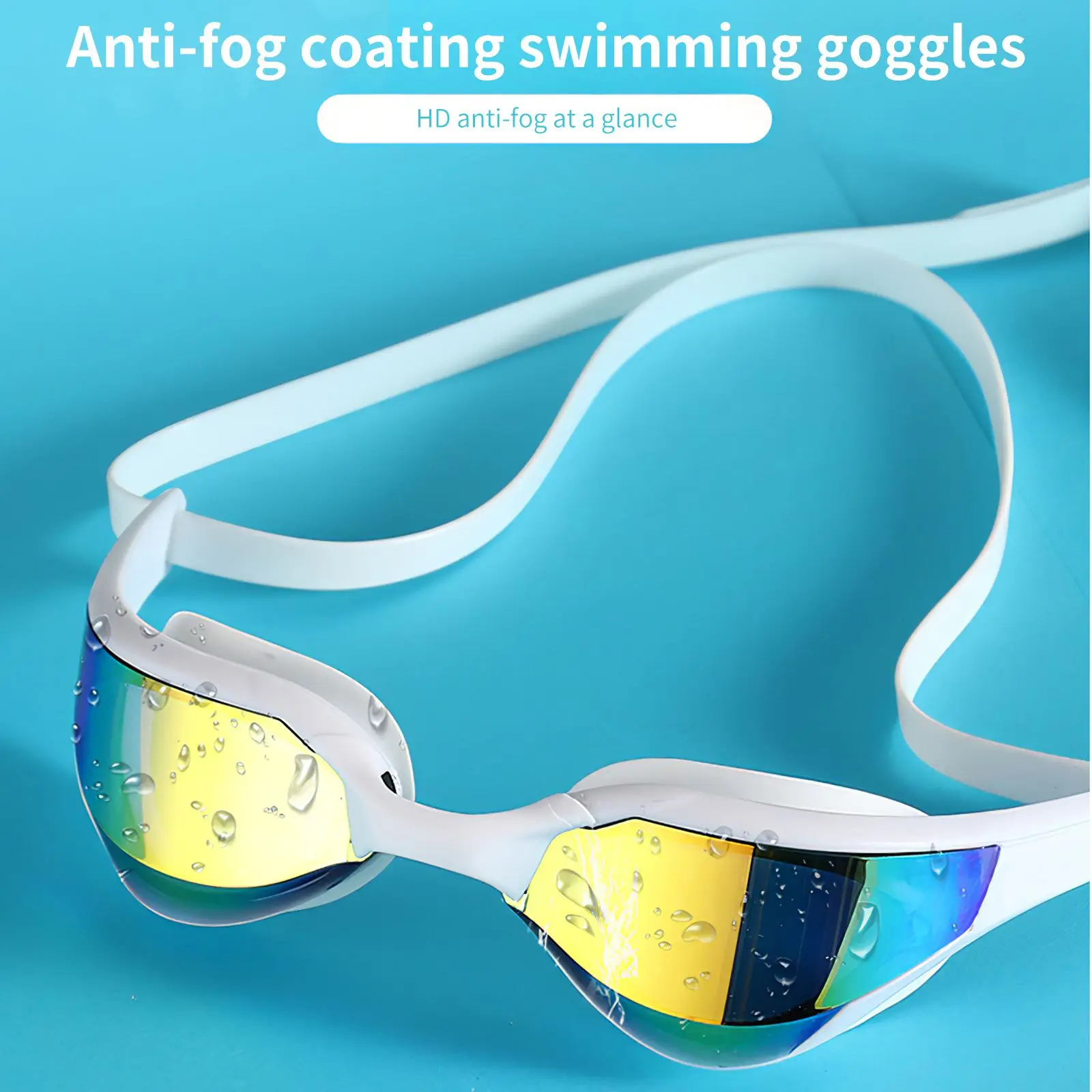 

Plating Unisex Glasses Silicone Swimming Goggle Durable Outdoor Coated Swimming Goggles Swimming Competition Glasses Anti-Fog