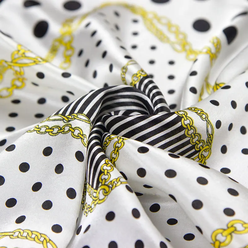 

100% Pure Silk Scarf Wholesale Scarf for Hair Silk Bandana Polka Dot Luxury Women's Small Square Silk Scarf Bulk Handkerchief