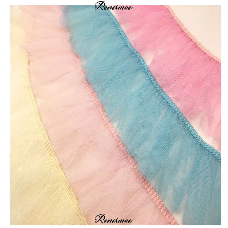 Мягкая кружевная пряжа 1 м мягкая с бахромой розовая белая Синяя фантазия