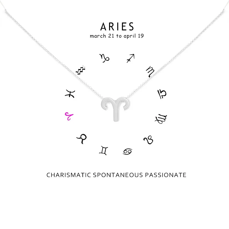 Сверкающие Овен ожерелье с цепью золотого цвета окунутый кулон ключицы 18 К