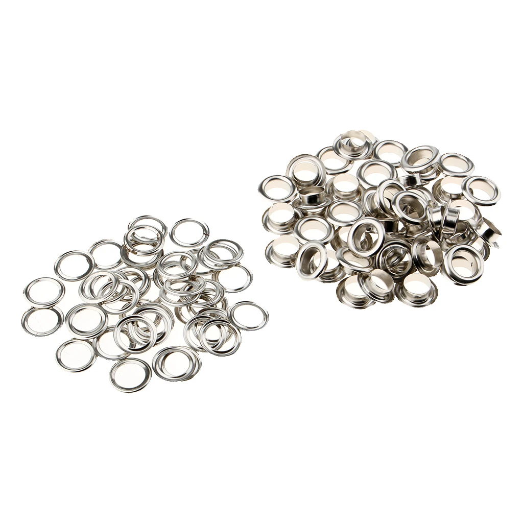 Silver 15mm 50 шт. металлические люверсы заклепки проушины с шайбами Leathercraft Аксессуары для Костюмы Украшения-9/11/13/15/20 мм - Цвет: Silver 15mm