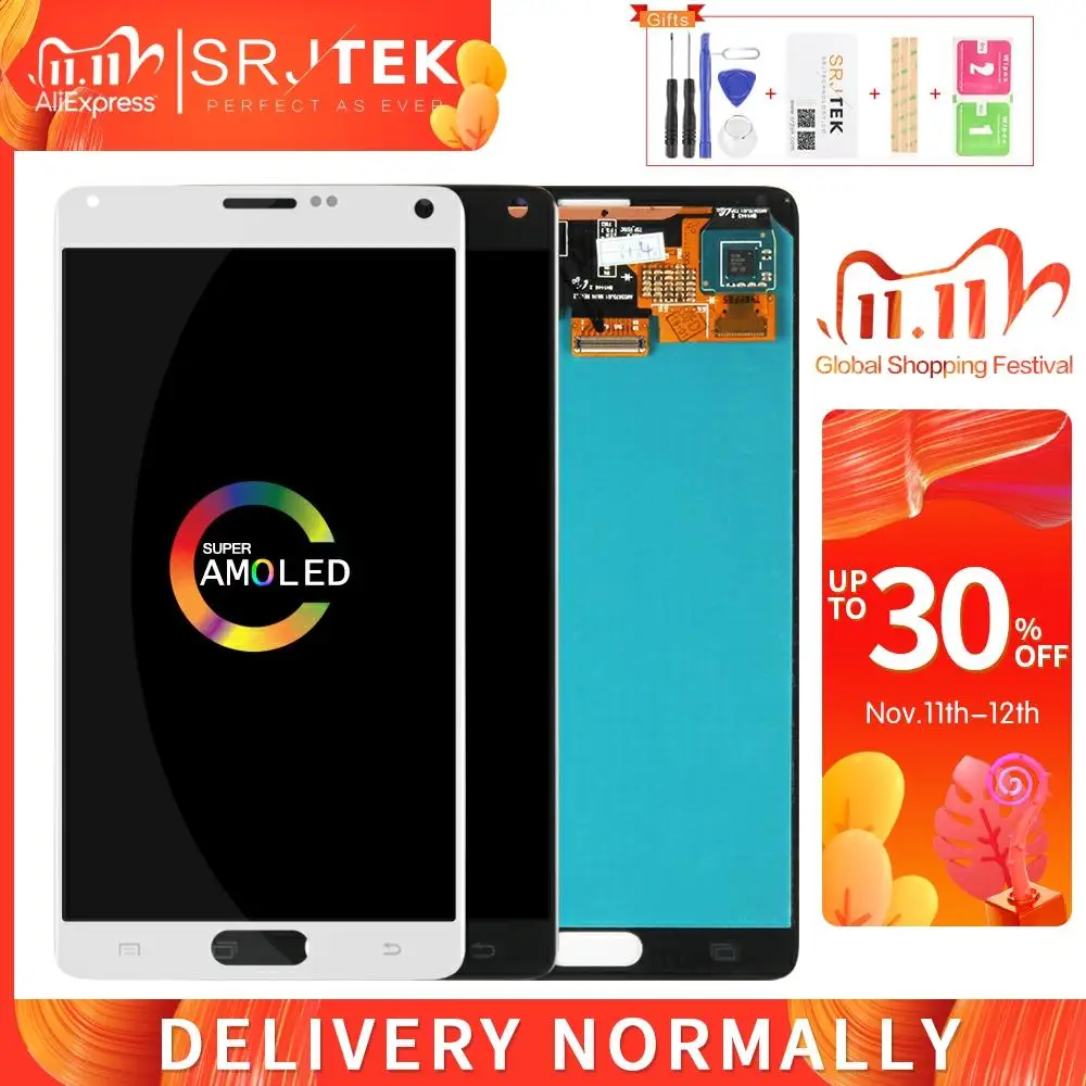 AMOLED/OLED экран для Samsung Galaxy Note 4 Edge LCD N915F Дисплей сенсорный дигитайзер Сенсорное