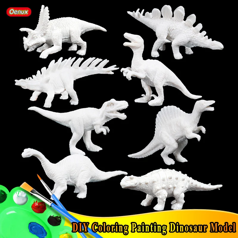 Oenux DIY Раскрашивание 3D живопись динозавр Юрского периода Рисование акварель