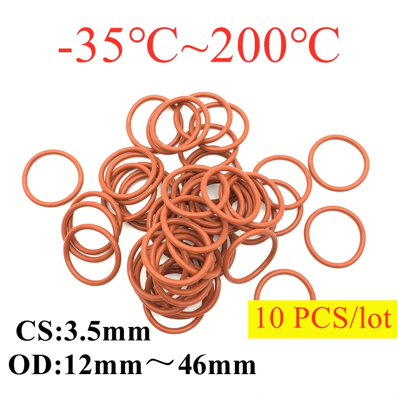 Уплотнительное кольцо VMQ 10 шт . уплотнительная прокладка толщина cs3.5 мм OD12 ~ 46