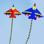 Бесплатная доставка, 10 шт.лот, самолет, летающие детские игрушки, нейлоновый воздушный змей Рипстоп истребитель, веревка, уличный воздушный змей, оптовая продажа