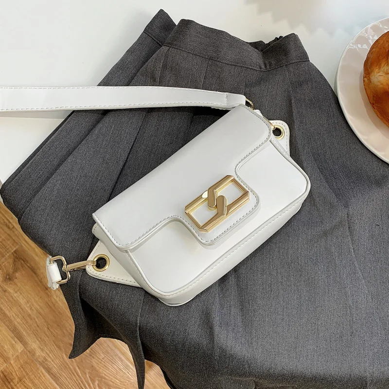 

Lovely Solid Color Mini Handbag Mobile Phone Bag Simple Square Lock Texture Armpit Bag Crossbody Bags for Women Tote Bag