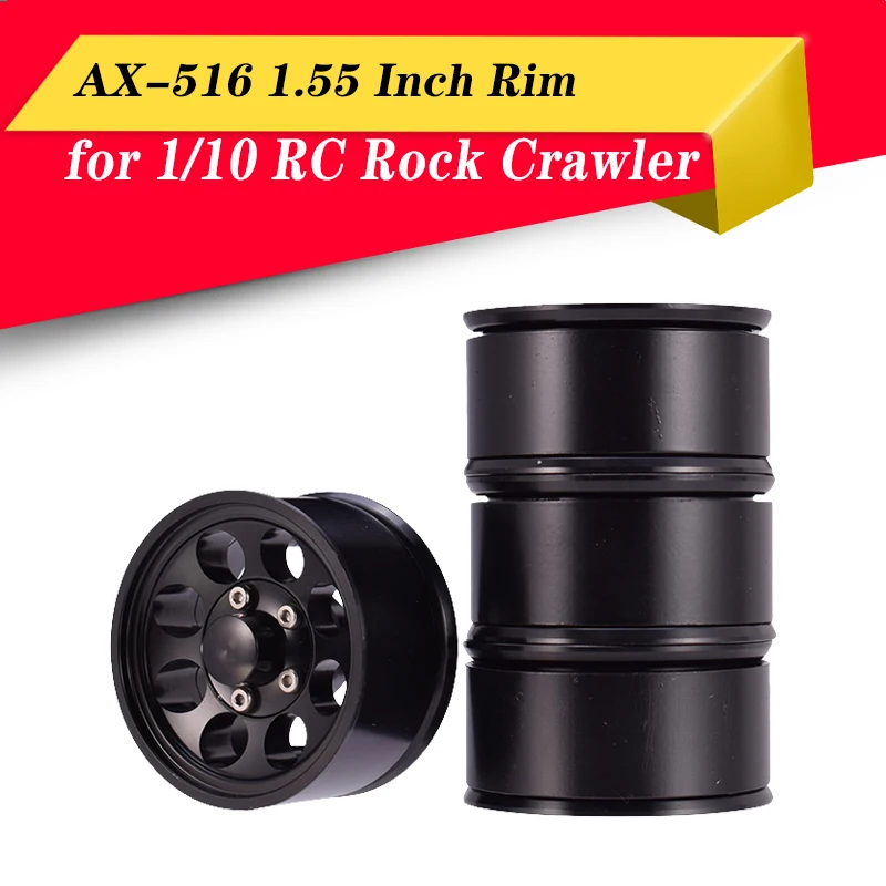 

AUSTARHOBBY AX-515 AX-516 4PCS 1.55 Inch Metal Wheel Rim Beadlock Hub for Axial SCX10 90046 D90 TF2 Tamiya 1/10 RC Crawler Car