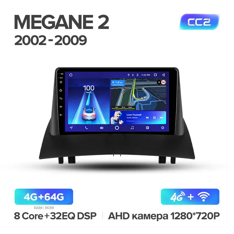 TEYES CC2 Штатная магнитола для Рено Меган 2Renault Megane 2 2002-2009 Android 8.1, до 8-ЯДЕР, до 4+ 64ГБ 32EQ+ DSP 2DIN автомагнитола 2 DIN DVD GPS мультимедиа автомобиля головное устройство - Color: Megane 2 CC2 64G